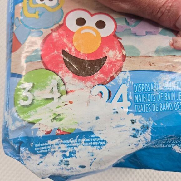 Vintage Pampers Splashers Disposable Swim Pants Size 3-4 24 Count Sesame Street - Picture 5 of 5